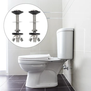 

2pcs Fixed Stainless Steel Bathroom Closestool Universal Cistern To WC Pan Bolt Through Kit Home Durable Spare Accessories