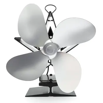 

Thermal Power Fireplace Fan Heat Powered Wood Stove Fan Log Wood Burner Ecofan Four-leaf Fans Efficient Heat Distribution