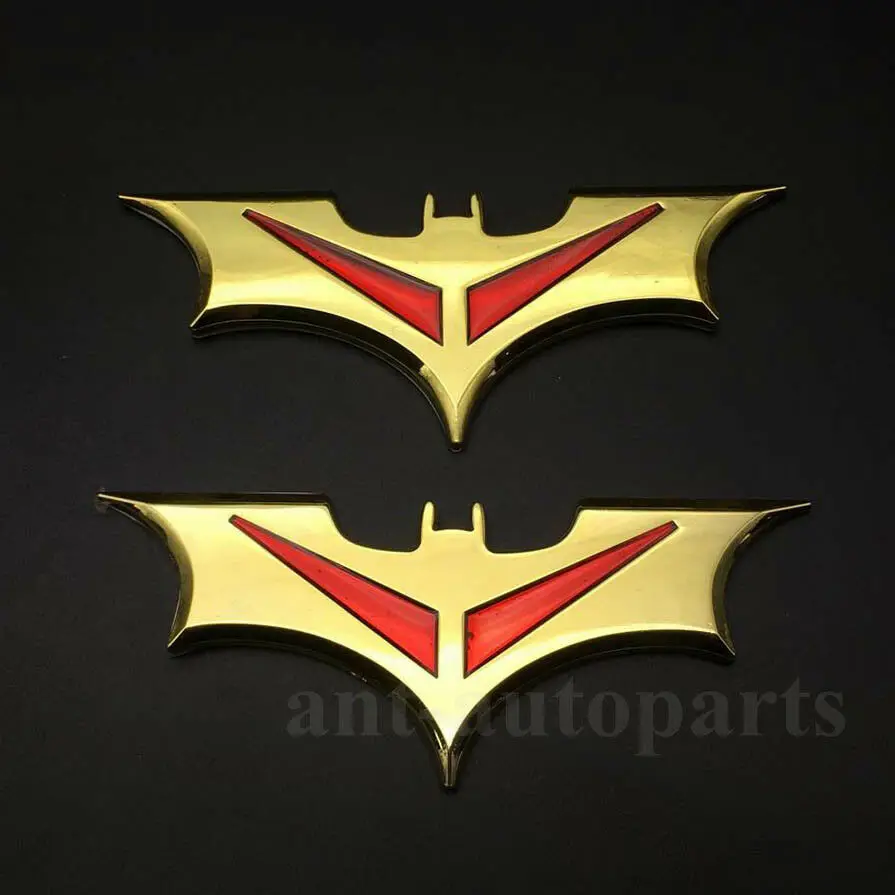 

2x Metal Gold Batman Dark Knight Mask Emblems Car Badge Decal Motorcycle Sticker