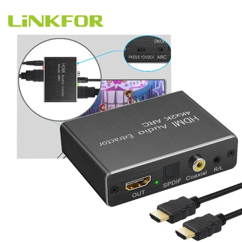 

LiNKFOR HDMI Audio Extractor HDMI to Optical Toslink SPDIF Coaxial Output Converter with 1M HDMI 1.4 Cable Support 4K x 2K 3D