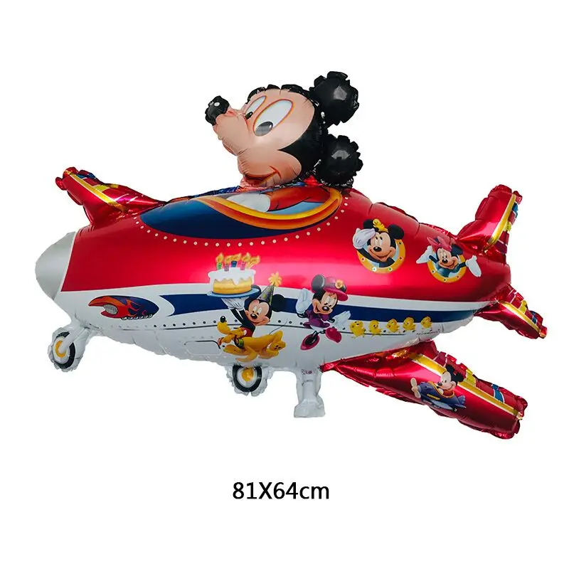 1psc/самолета Фольга надувные шары Mickey Minnie самолет воздушный шар День рождения украшения детские надувные игрушки для детей, подарки ко дню