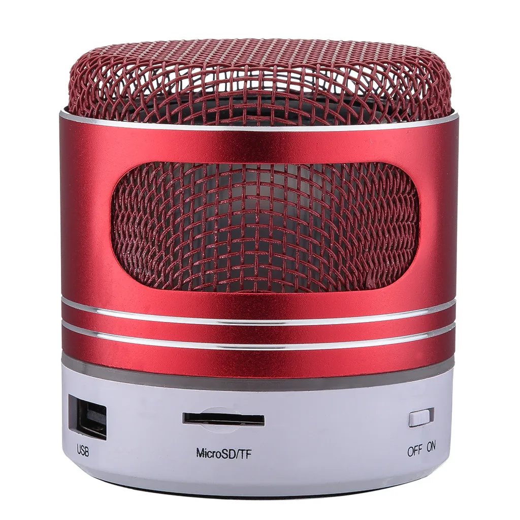 Red Мини Bluetooth динамик USB светодиодный беспроводной портативный музыкальный сабвуфер маленький# T2 - Цвет: Red