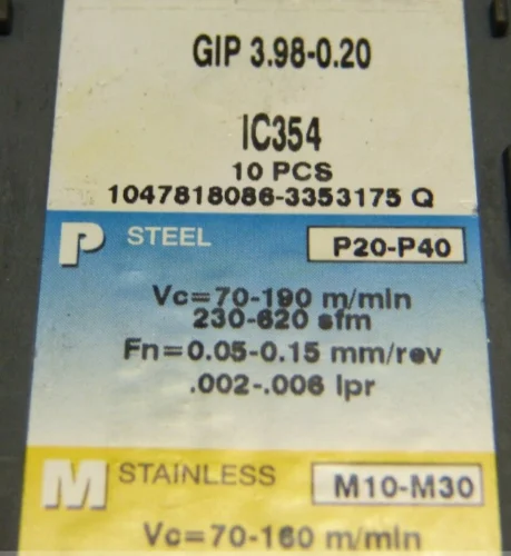 ISCAR 10 шт. карбидные вставки GIP 3,98-0,20 IC354