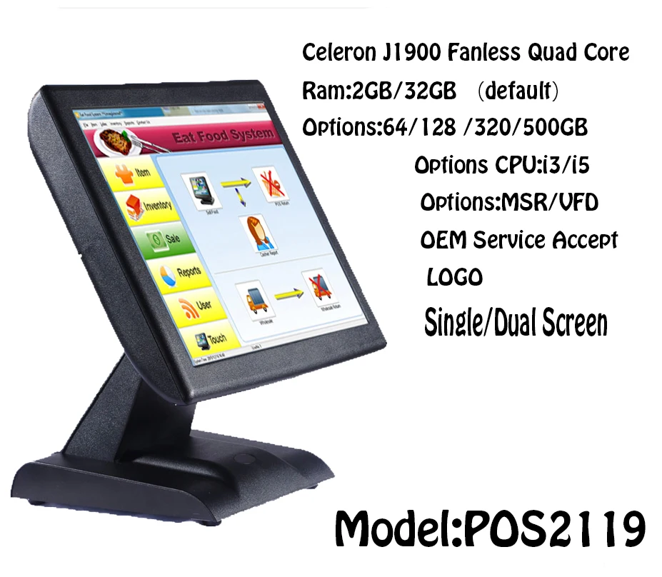 **SALE** New POS All in One Touch Screen System 12" Fanless QUAD core avail! 