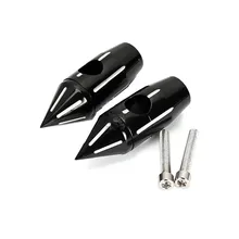 2x Черный ЧПУ Спайк Черный " Руль стояки для Harley Honda Yamaha SuzukiChopper Touring Мотоцикл