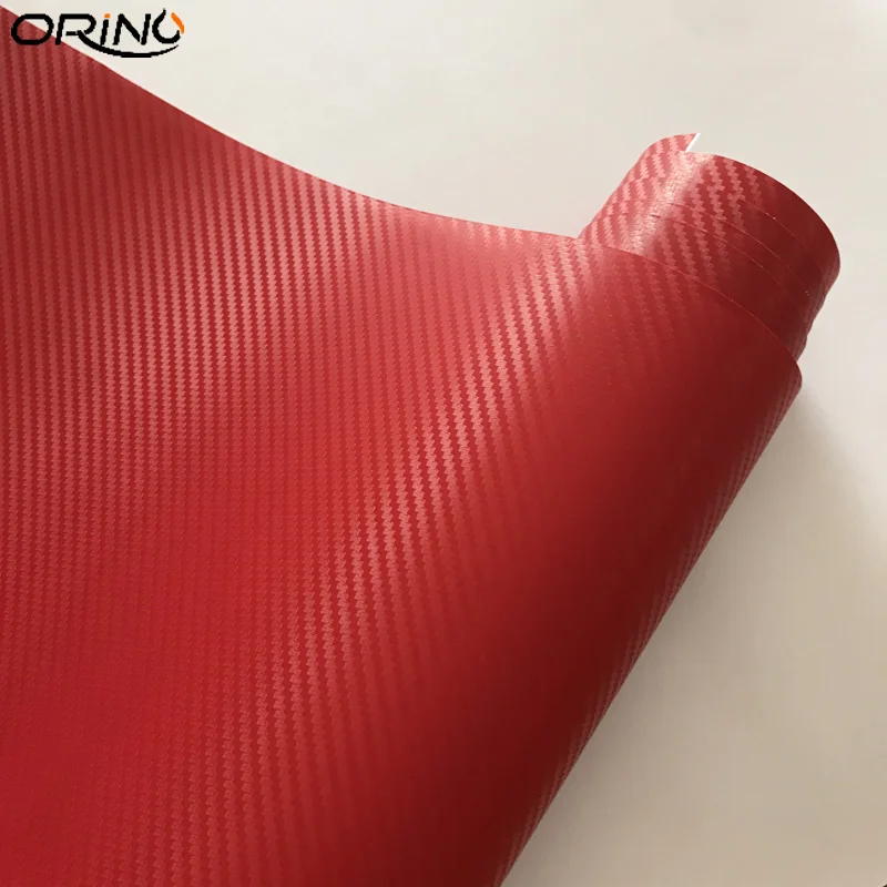 Red 3D Carbon Fiber Vinyl Wrap Sticker-3