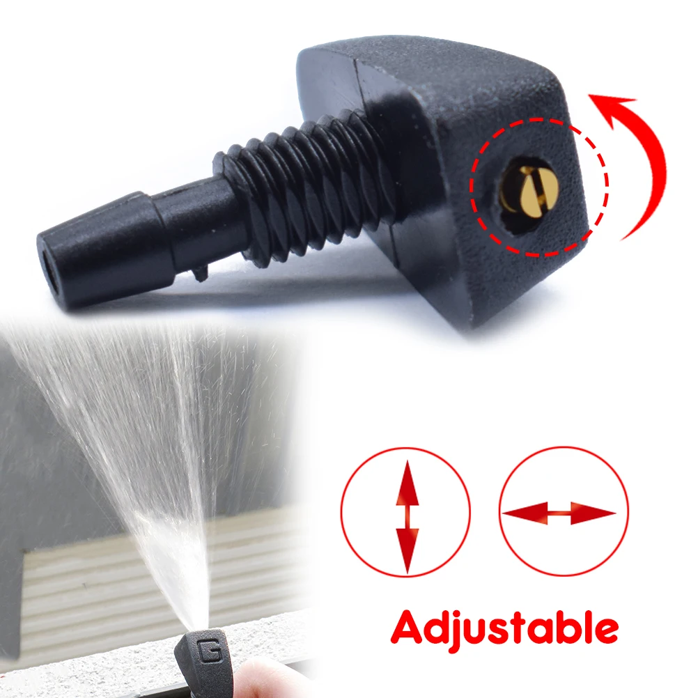 Universal Car Front Windshield Windscreen Washer Jet Nozzles Water Fan Spout Cover Washer Outlet Wiper Nozzle Adjustment