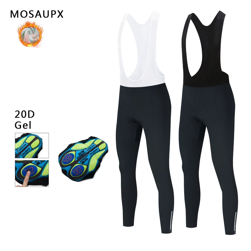 Мужские зимние теплые велосипедные брюки MOSAUPX флисовые Колготки Pro Team MTB лосины 20D