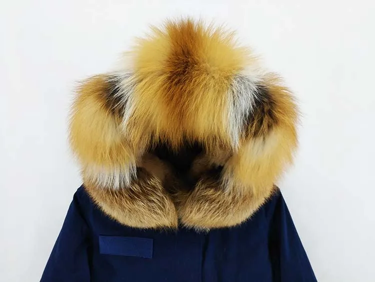 Женское пальто на натуральном лисьем меху FURTJY, длинная парка с капюшоном, теплая, толстая съемная подкладка, зимний сезон