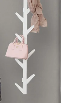 white 24x7x98cm Вешалка для одежды, креативная стойка для шляп из цельного дерева, настенная подвесная домашняя декорация, бамбуковая мебель, настенная вешалка для одежды - Цвет: white 24x7x98cm