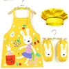 5Color Baby Girls Chef Uniform Cook Baking Drawing Painting Waterproof Clothing for Boys Apron+sleeve+hat Costumes Set ► Photo 3/6