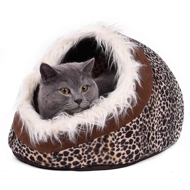 GW0025 Brown Складной домик для домашних питомцев в форме кошки, кошки, котенка, кровать, Cama Para Cachorro, мягкий зимний теплый собачий питомник, гнездо для собак, кошек - Цвет: GW0025 Brown