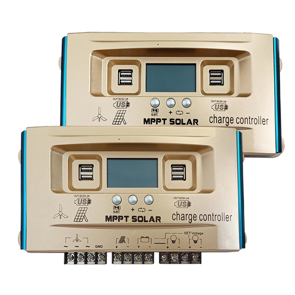 Por MPPT 30A 100A 12V-24V Solar Panel Regulator Charge Controller Dual USB AZ 