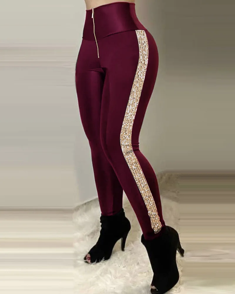 Sexy Back Zipper Black Slim Pants 2022 Autumn Winter Women Fashion High Waist Skinny Pencil Pant Female Streetwear Trousers