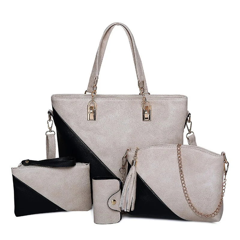 

New Women's Bag 4 Piece Set Hand Bag PU Leather Shoulder Messenger Bag Europe and America Single Diagonal Composite Bag #197376