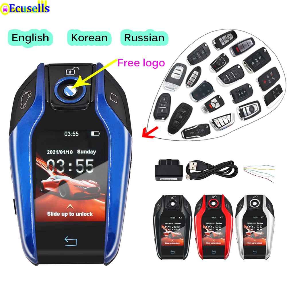Смарт-ключ автомобильный TK800 с ЖК-дисплеем для BMW Benz Land Rover Jaguar Toyota KIA Hyundai Infiniti Chevrolet