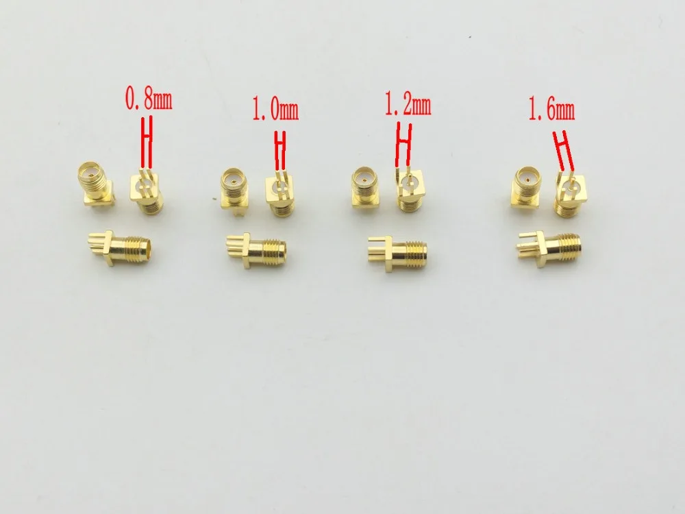 100 шт. Золото SMA гнездо припоя PCB клип 0,8 мм 1,0 мм 1,2 мм 1,6 мм ge крепление RF разъем