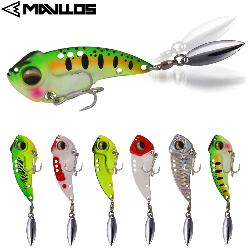  Mavllos Spinner Sequins Fishing Lure 8.5g/12.5g/17g 3D Eyes Head Metal Spinner Swim Bait Fishing Ac