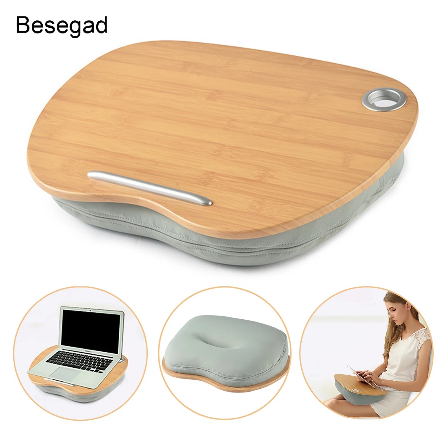 Besegad Laptop Tablet Desk Stand Multifunction Knee Lap with Nap Pillow for 14 inch Computer Notebook Outdoor Flip Headrest | Компьютеры и