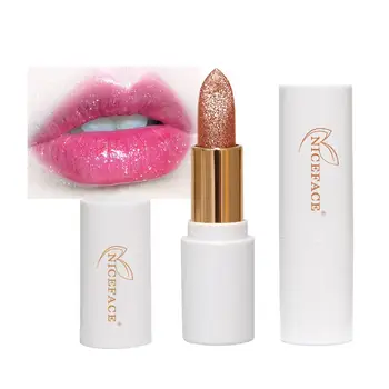

Warm Color Lipstick Fashion Pearl Shining Lip Balm Temperature Color Changing Gold Shimmer Makeup Cosmetic