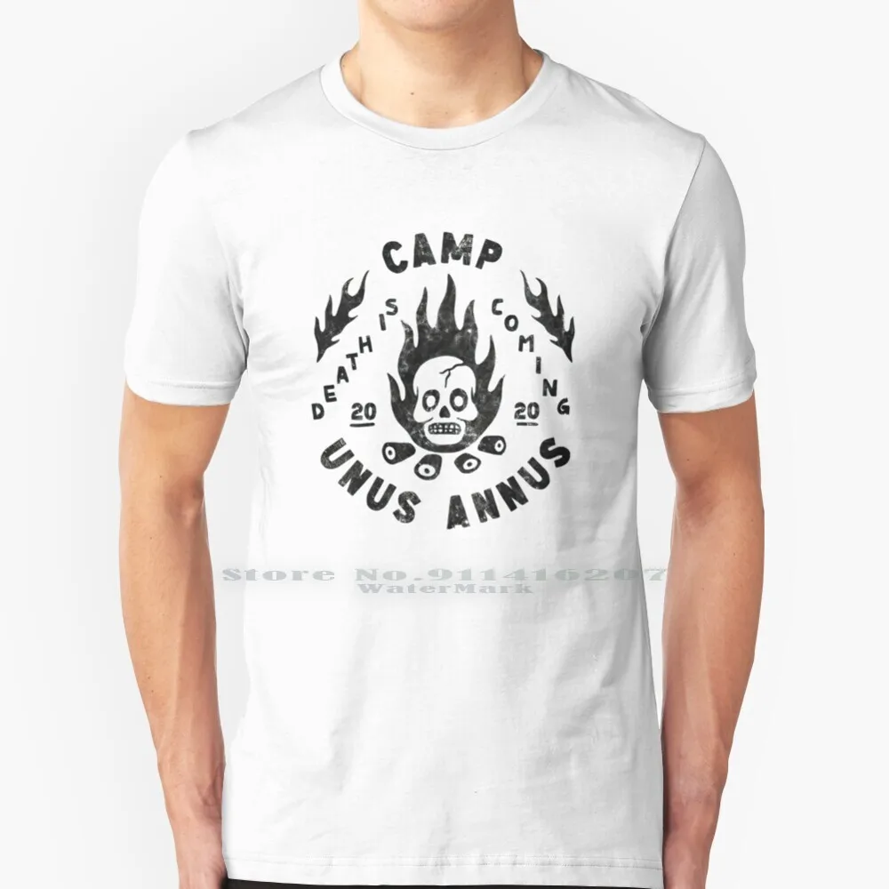 Camp Unus Annus Logo T Shirt 100% Puro Cotone Vendita Shopping Black Friday Unus Annus Memento Mori Markiplier Clessidra Unus