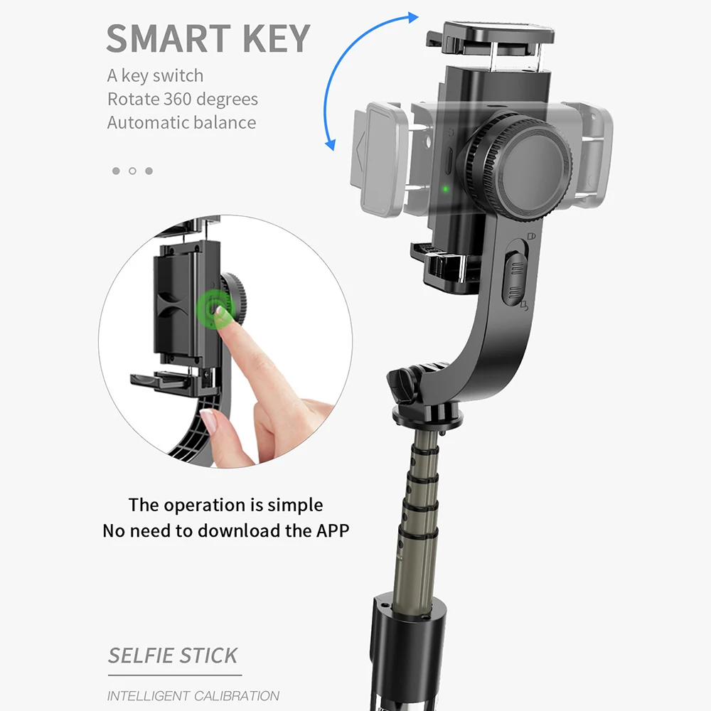 Анти встряхивание селфи палка 360 ° поворот мобильный телефон Gimbal стабилизатор