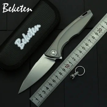 

BEKETEN New Titanium Folding Knife D2 Blade Outdoor Adventure Camping Hunting Fishing Survival Tactical Pocket Knives EDC Tools