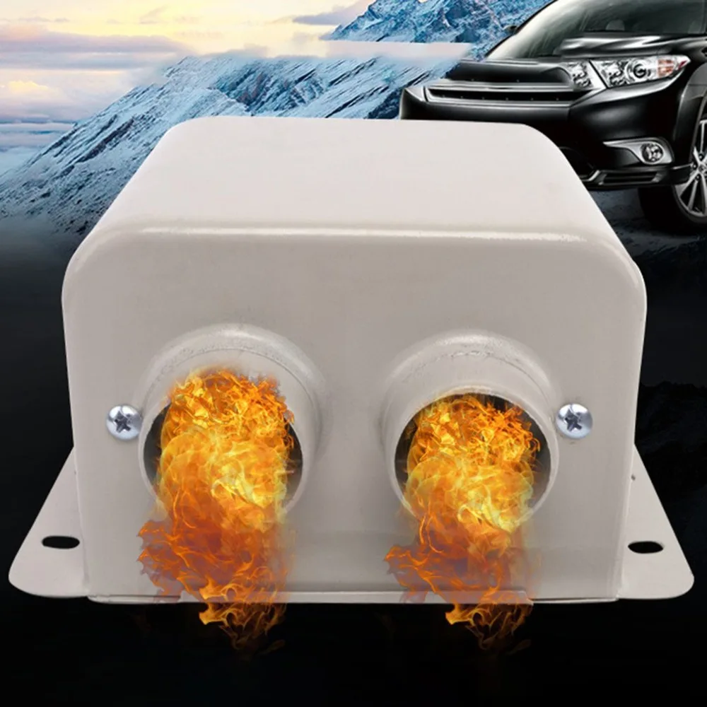 Универсальный 12 V/24 600/800W 2 отверстия Авто нагреватель Вольфрам плита вентилятор используется для размораживания обдува Противообледенительная, мгновенный нагрев