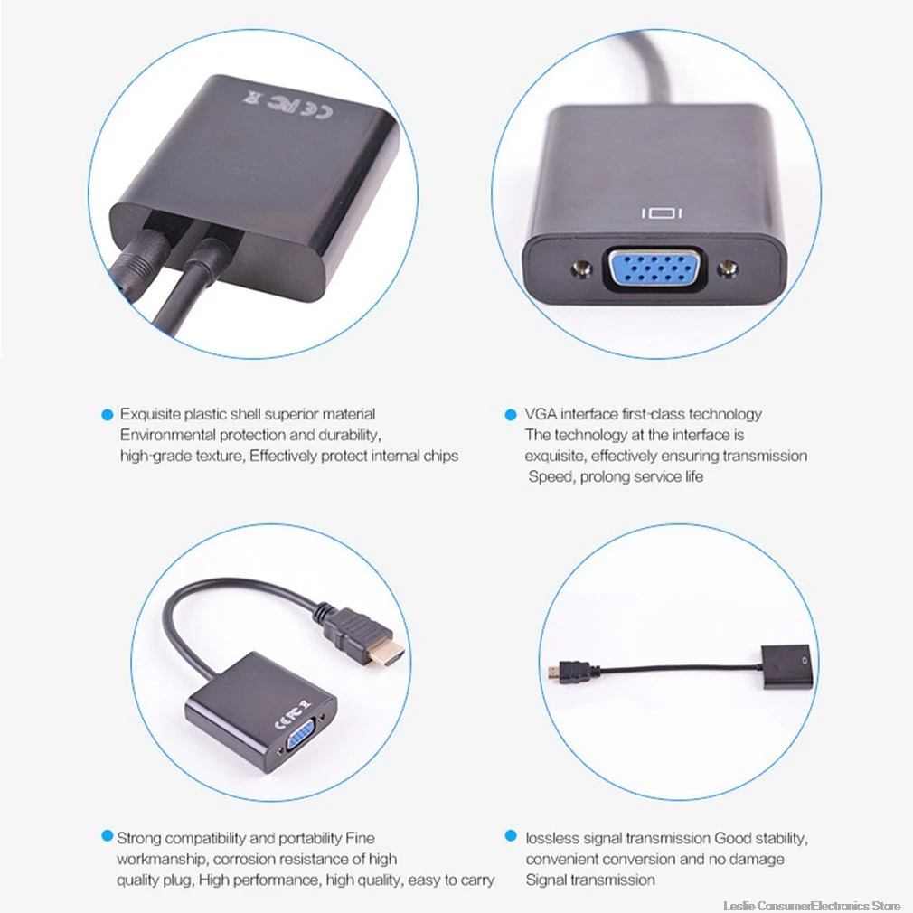 1080P HDMI в VGA адаптер цифровой конвертер для Kabel для Xbox PS4 ПК ноутбук ТВ коробка om проектор дисплей HD ТВ