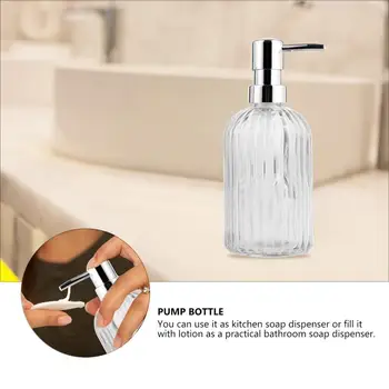 

2pcs 400ml Empty Lotion Pump Bottles Glass Press Pump Bottles (Assorted Color)