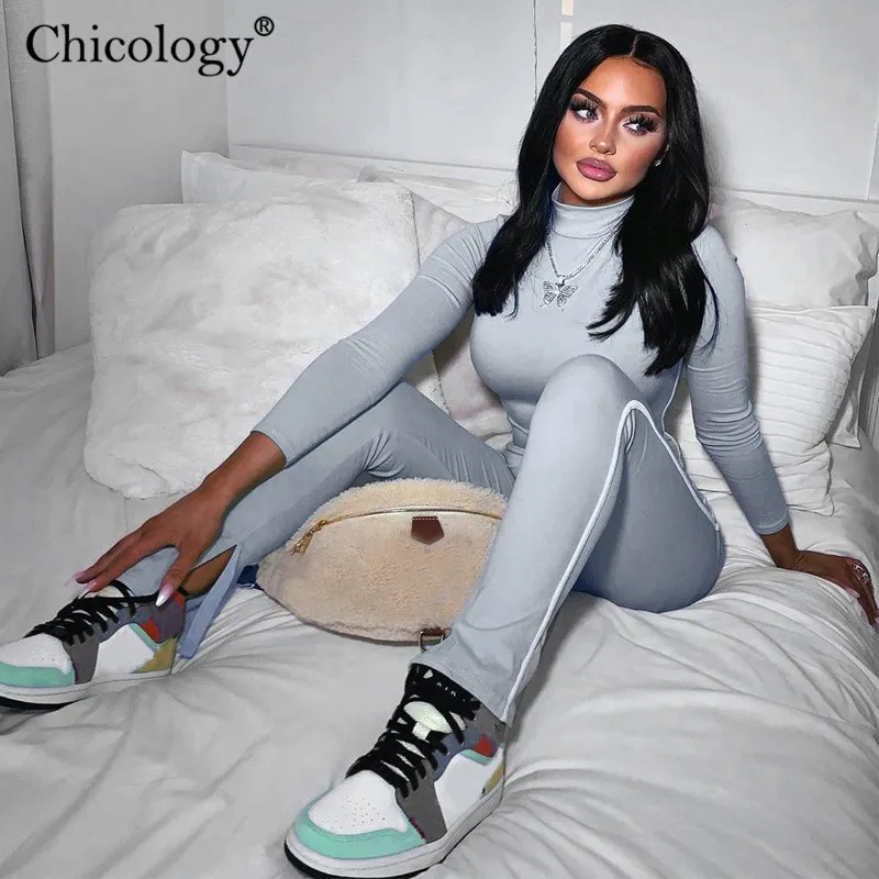 Chicology side stripe fashion jumpsuit long sleeve women 2020 autumn winter clothes bodycon sporting female elegant streetwear Chicology side stripe fashion jumpsuit long sleeve women 2020 autumn winter clothes bodycon sporting female elegant streetwear