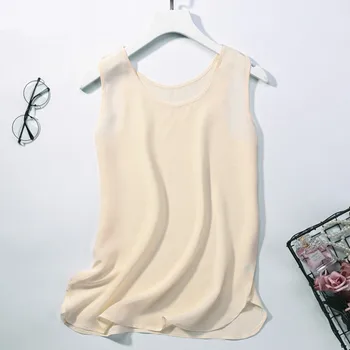 

Women's 100% Pure Silk Tank Top Blouse Shirt sleeveless Vest Size M L XL JN122