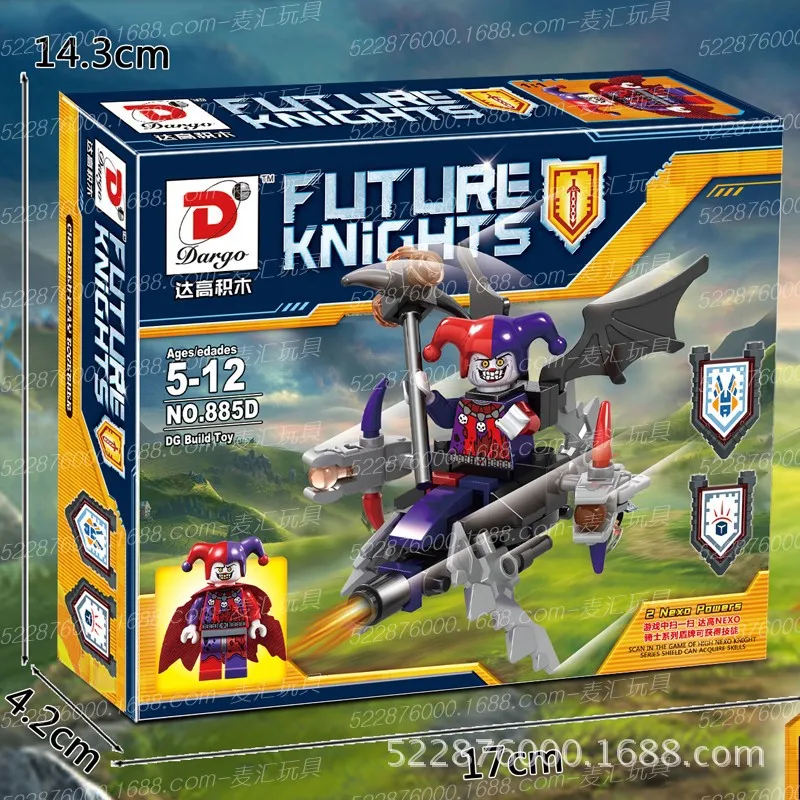 D бренд 885 A-D Future Element Knights Mech 4-Merlok Nexo сборные строительные блоки игрушки