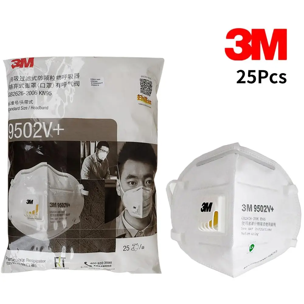 

3M Original 9502V + KN95 Protective Fold Masks Anti Dust Flu H1N1 PM 2.5 Multi Layer Filter Structure Industrial Fog enviroment