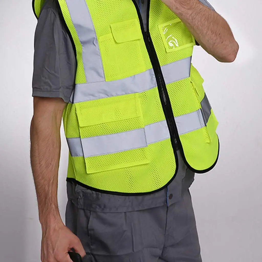 Car Reflective Vest Clothing for Safety Vest body Safe Protective Device Traffic Facilities With Pocket For Motor Riding Running