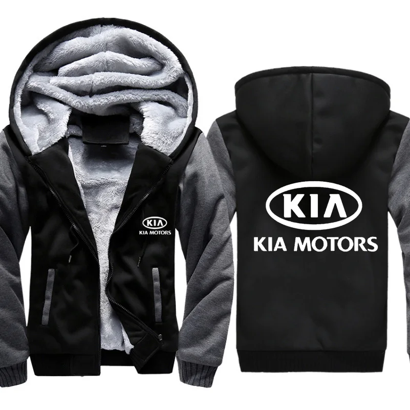 804 Толстовки для мужчин, автомобиль kia, логотип, куртка с принтом, мужские толстовки, повседневный Зимний толстый теплый флис, хлопок, одежда реглан на молнии, мужские спортивные костюмы - Цвет: 804