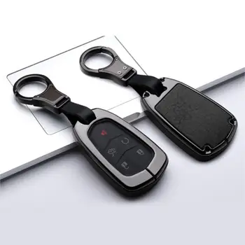 

Parts Key case Cover Leatherette+Zinc Alloy For Cadillac XT5 XT4 XTS ATSL Replacement With keychain