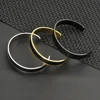 Men Leather Bracelet  Stainless Steel Men Cuff Bangle Gift for Boyfriend Husband Fathers Day Gift 4