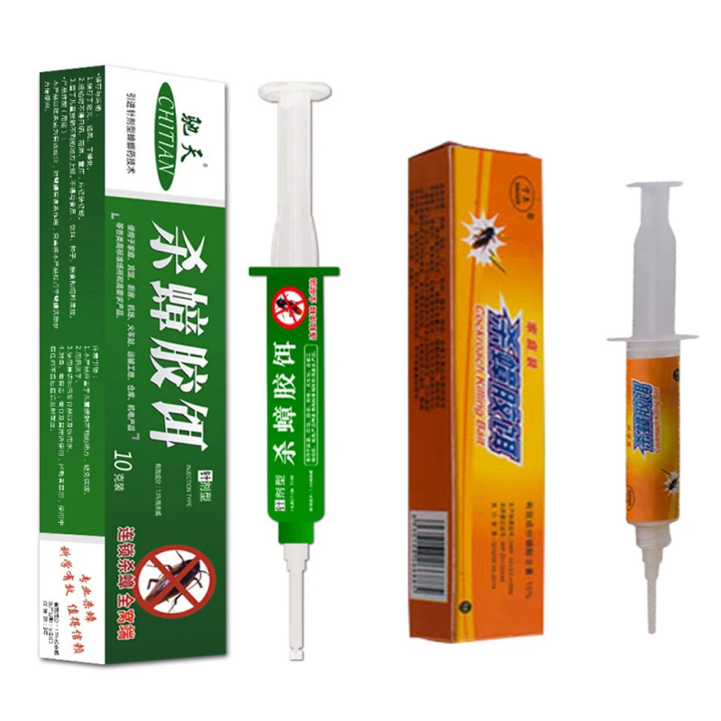 Señuelos de Gel para matar cucarachas, jeringuilla de cocina, grillos, trampa, repelente de mosquitos, Control de insectos, rechazo de plagas, 10g