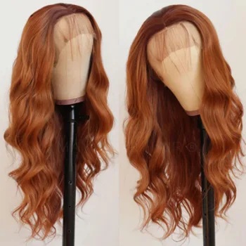 

Remy Water Wave Ginger Yellow Colored 13*4/6Lace Front Human Wigs Natural Hairline 5x5PU Lace Closure Wig With Baby Hair U Part