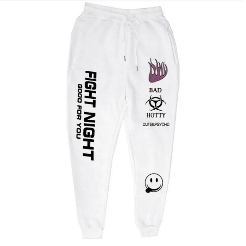 Pantalones deportivos de cintura alta para mujer, pantalón holgado informal Fitness con cordón, bolsillo nocturno de lucha, ropa deportiva en blanco y negro, a la moda AliExpress Ropa de