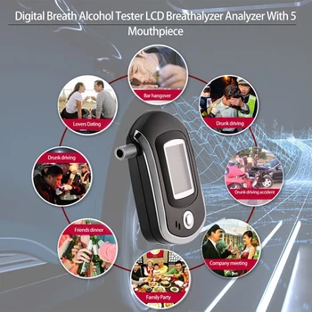 

Hot 2019 Style Breathalyzer Alcohol Tester Digital LCD Backlight Display Breath Alcohol Tester Audible Alert Breath