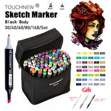TOUCHNEW 30/40/60/80 Цвета маркер для рисования на спиртовой основе Маркеры Набор ручек для рисования манга двойной головой художественный эскиз маркер ручки для дизайна