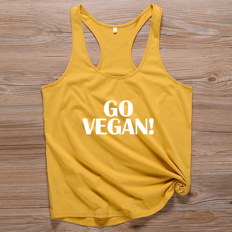 Go Vegan женские майки с надписью, хипстерские футболки с буквами, Женские повседневные хлопковые майки, винтажные Топы Tumblr, Прямая поставка