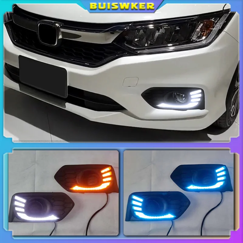 LED Daytime Running Lights & Fog Lamp Kit For 2016-2018 Honda Civic - White 6000K