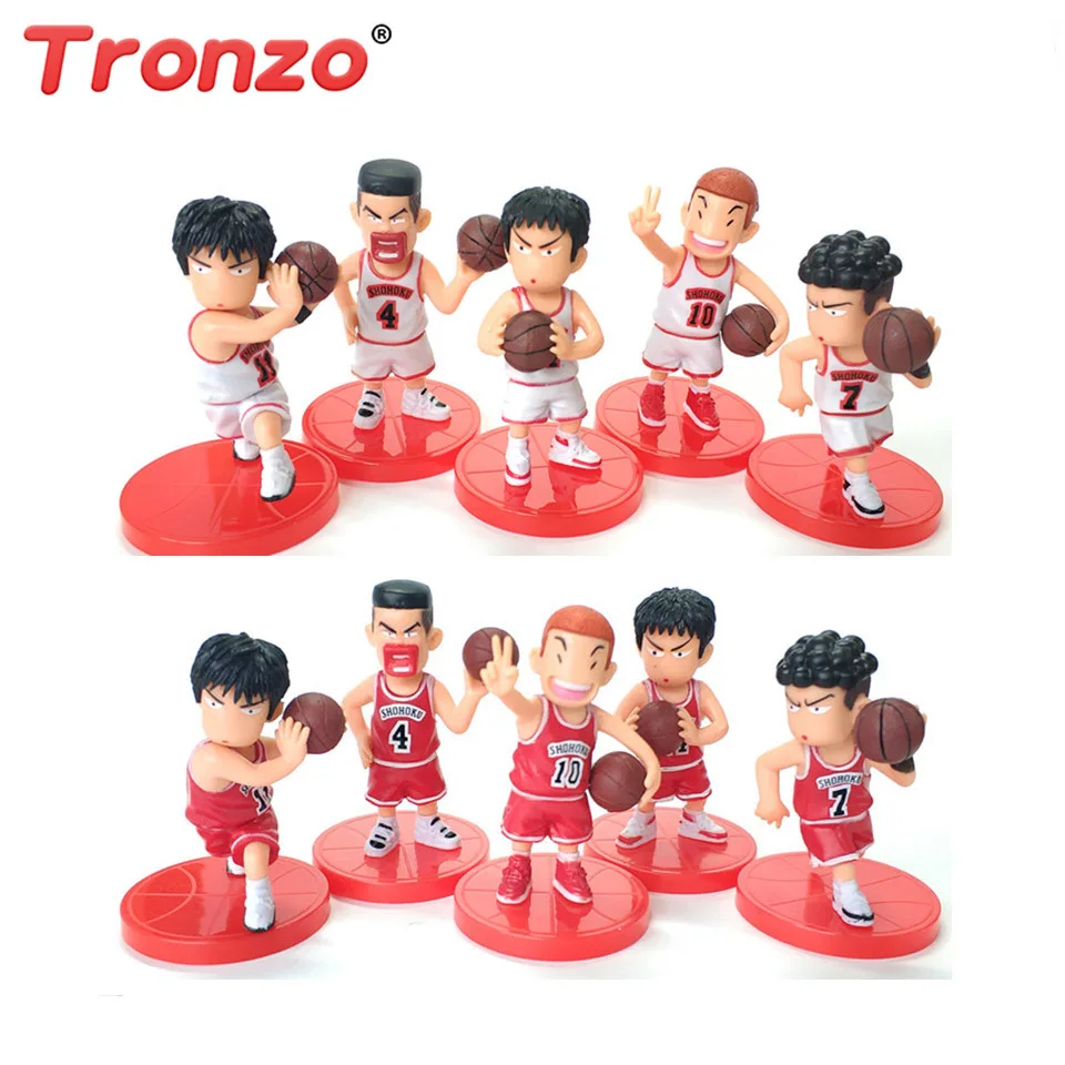 

Tronzo 6PCS/Set Anime Slam Dunk Hanamichi Sakuragi Rukawa Kaede Mitsui Hisashi PVC Action Figure Model Doll Toys Dropshipping