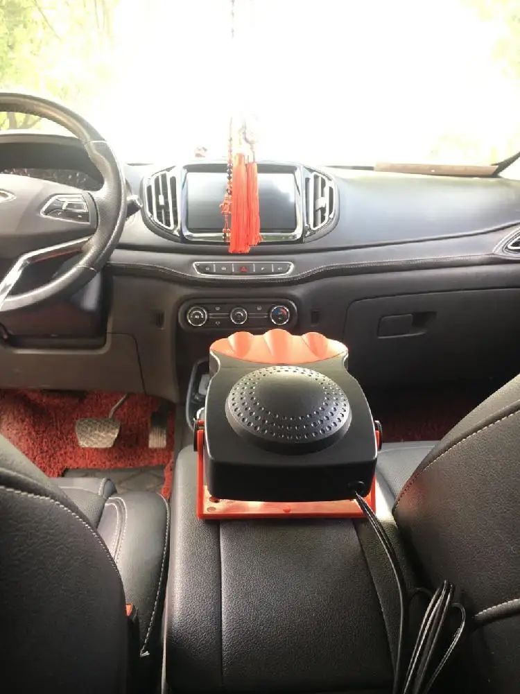 TWISTER.CK Portable Car Fan Electric Car Fan with Heating Function Defroster 12V 3-Outlet Plug Thermostat in Cigarette Lighter