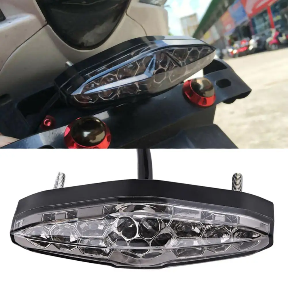 

High quality Motorcycle LED Running Rear Brake Stop Tail Light License Plate lamp for KTM ATV Motorcross 12V
