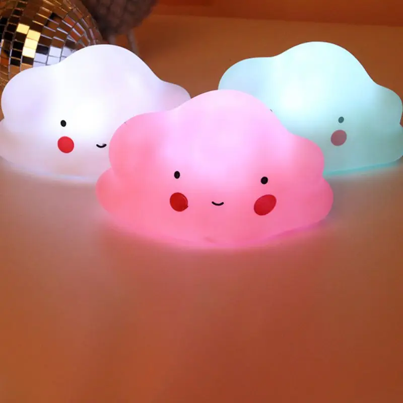 

Cartoon Cloud LED Night Lights Battery Powered Decorative Baby Nursery Bedroom Desk Lamps For Kids Gift