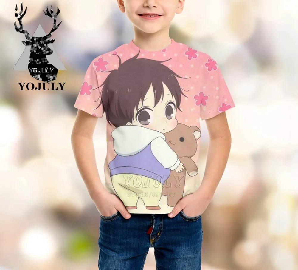 YOJULY/футболка с короткими рукавами для детей с 3D принтом, Gakuen dad, аниме, brothers летние детские футболки для маленьких мальчиков и девочек, A403